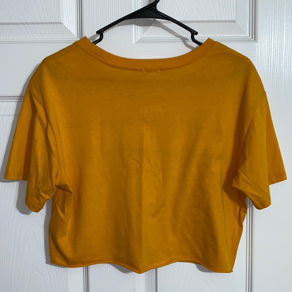 Garage Mustard yellow cropped t-shirt. Size M - Picture 2 of 3